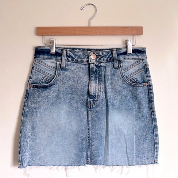 Wild Fable Distressed Denim Mini Skirt - Picture 1 of 4